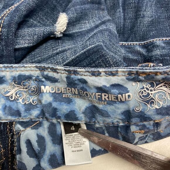 EXPRESS Modern Boyfriend Relaxed Fit Low Rise Size 4 Blue - Picture 7 of 11